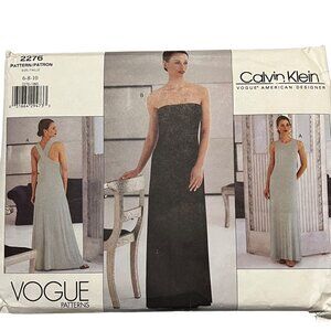 Calvin Klein Vogue American Designer Sewing Pattern 2276 Womens Sleeveless Long